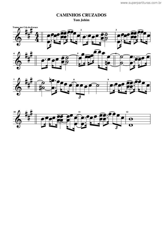 Partitura da música Caminhos Cruzados v.2