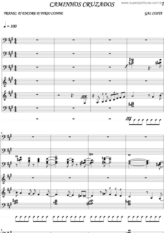 Partitura da música Caminhos Cruzados v.3