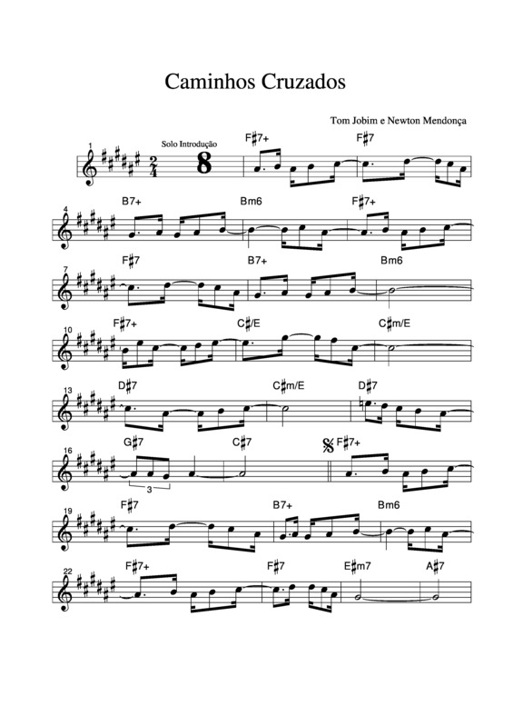 Partitura da música Caminhos Cruzados v.4