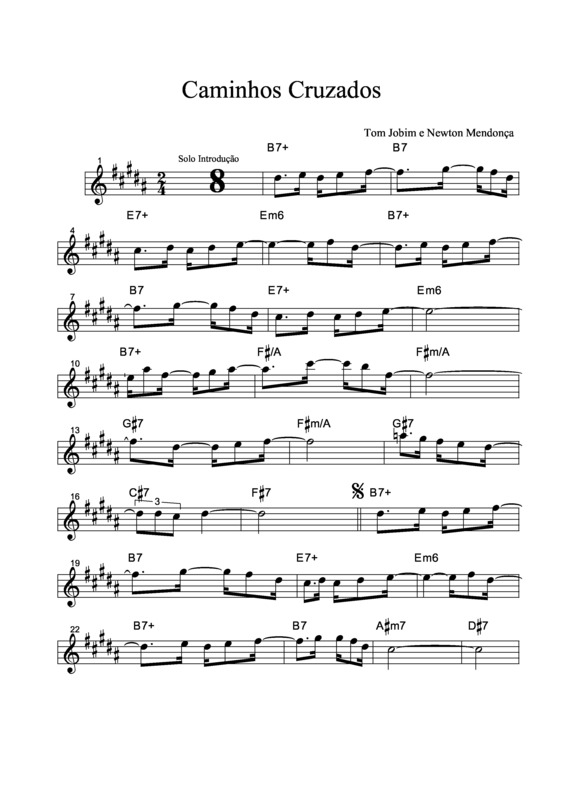 Partitura da música Caminhos Cruzados v.5