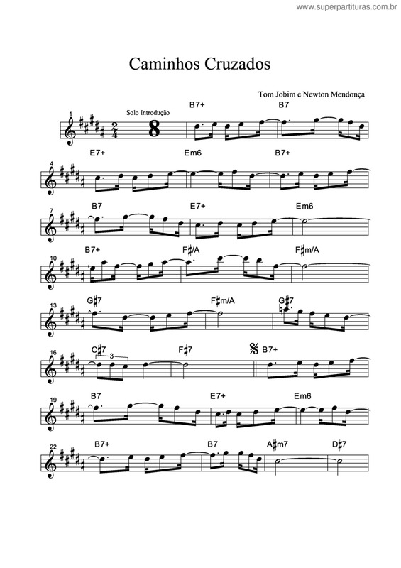 Partitura da música Caminhos Cruzados v.6