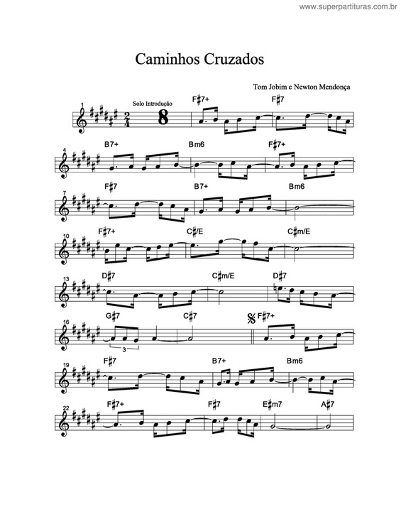 Partitura da música Caminhos Cruzados