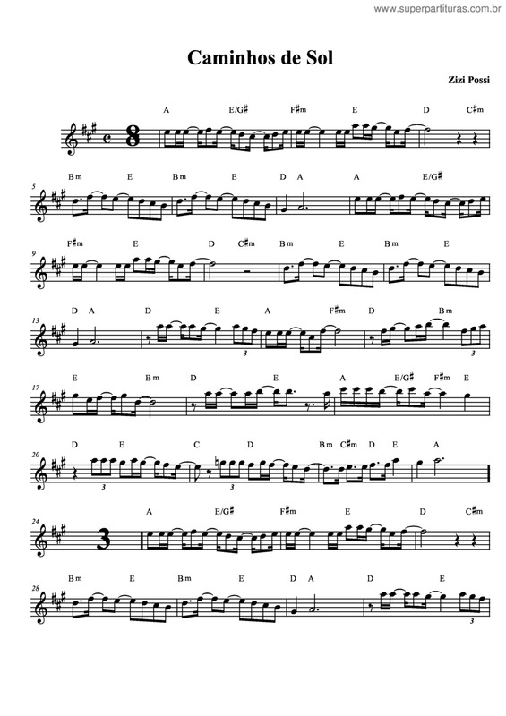 Partitura da música Caminhos De Sol v.2