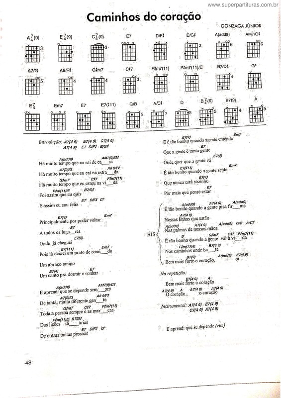 Partitura da música Caminhos Do Coração