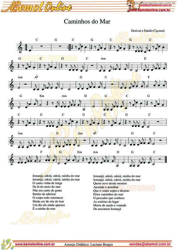 Partitura da música Caminhos Do Mar v.4