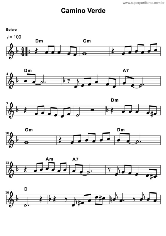 Partitura da música Camino Verde