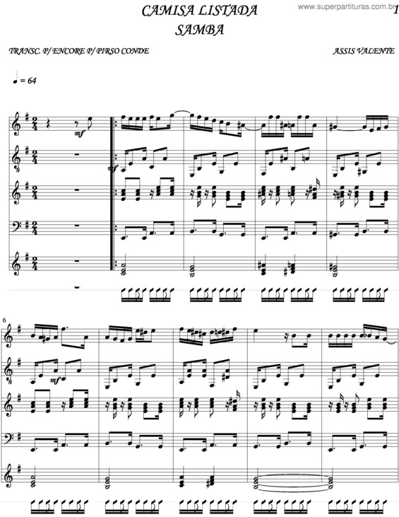 Partitura da música Camisa Listada v.3