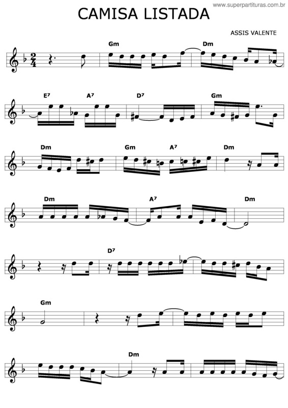 Partitura da música Camisa Listada v.5