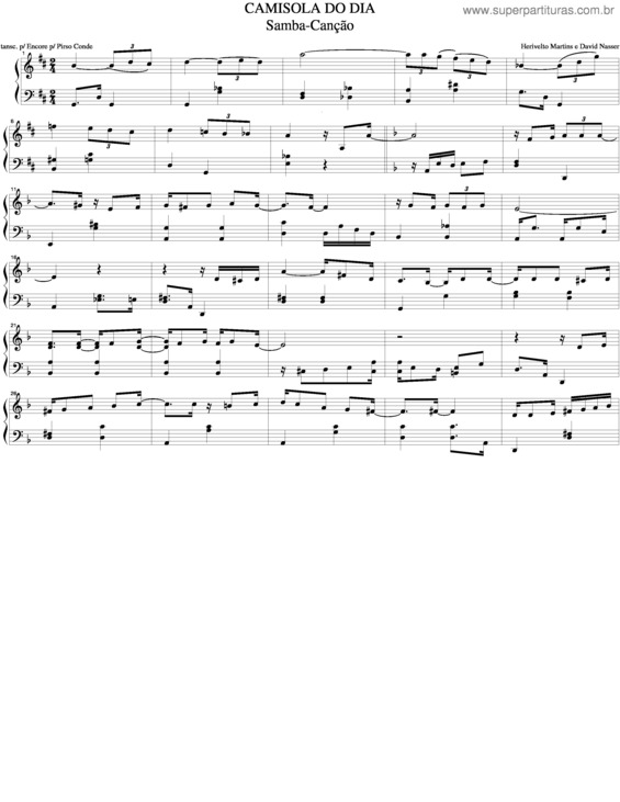 Partitura da música Camisola Do Dia v.2