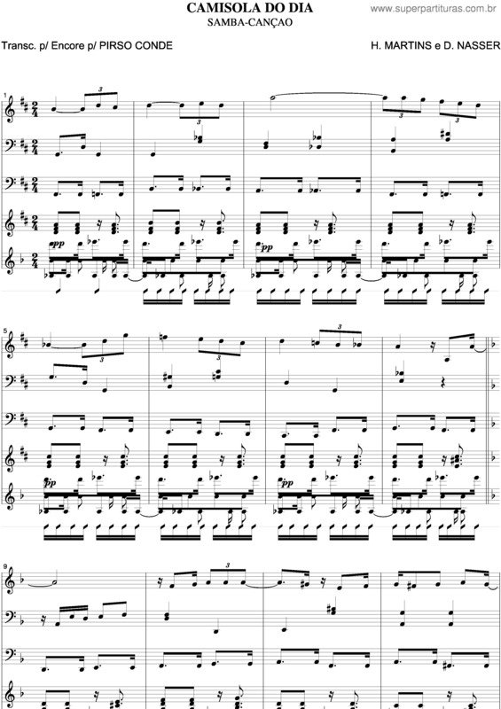 Partitura da música Camisola Do Dia v.3