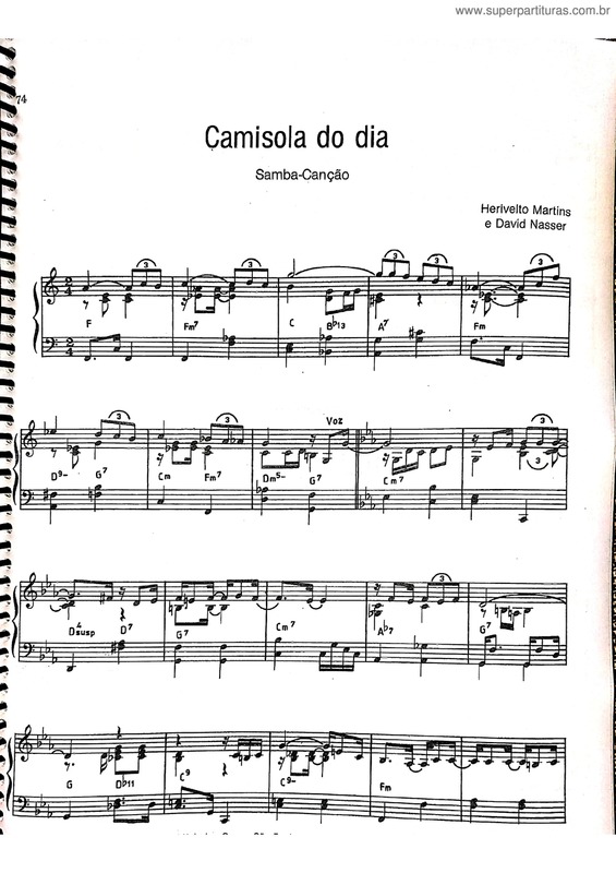 Partitura da música Camisola Do Dia v.5