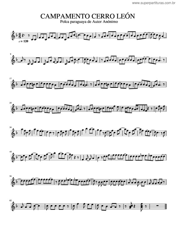 Partitura da música Campamento Cerro León