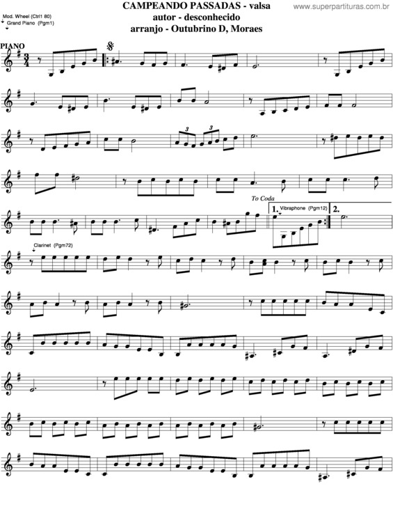 Partitura da música Campeando Passadas v.3