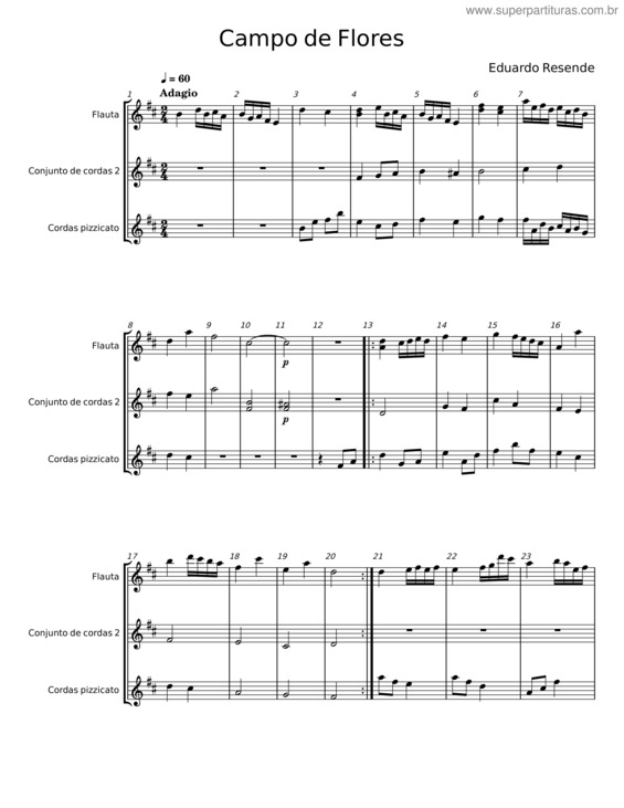 Partitura da música Campo De Flores