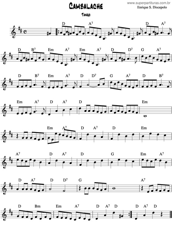 Partitura da música Camsalache