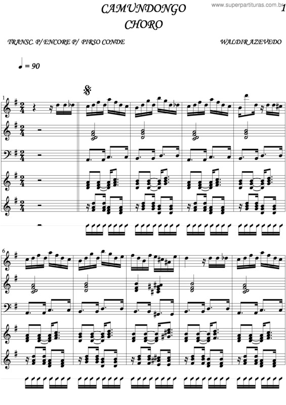 Partitura da música Camundongo v.4