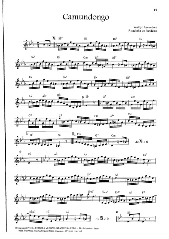 Partitura da música Camundongo v.7