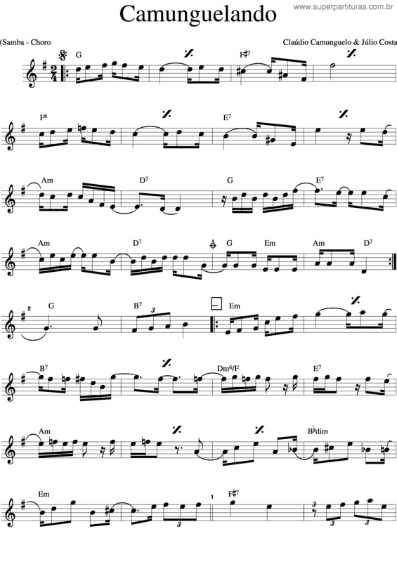 Partitura da música Camunguelando