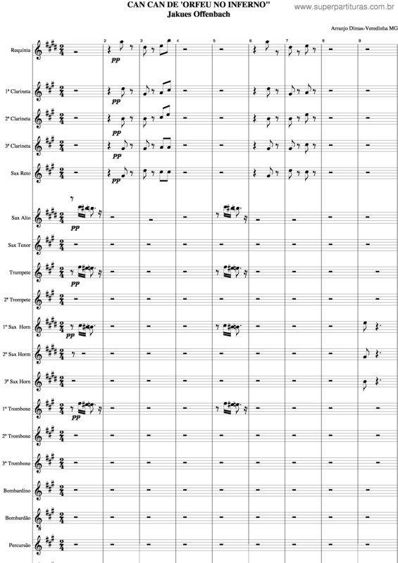 Partitura da música Can Can De Orfeu No Inferno