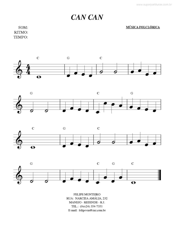 Partitura da música Can Can v.2