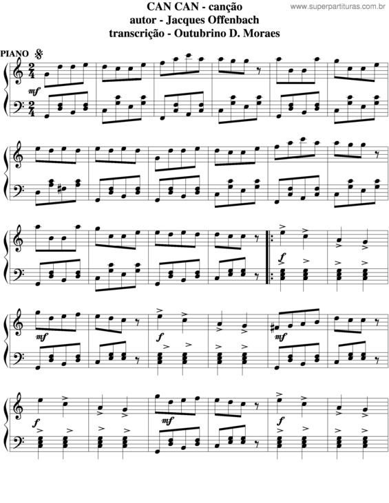 Partitura da música Can Can v.5