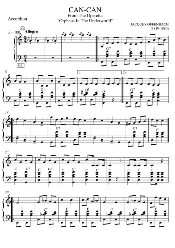 Partitura da música Can Can v.8