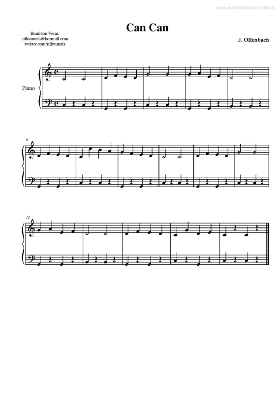 Partitura da música Can Can