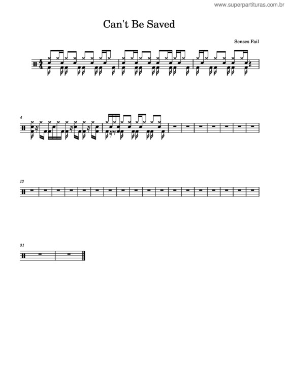 Partitura da música Can`T Be Saved – Senses Fail