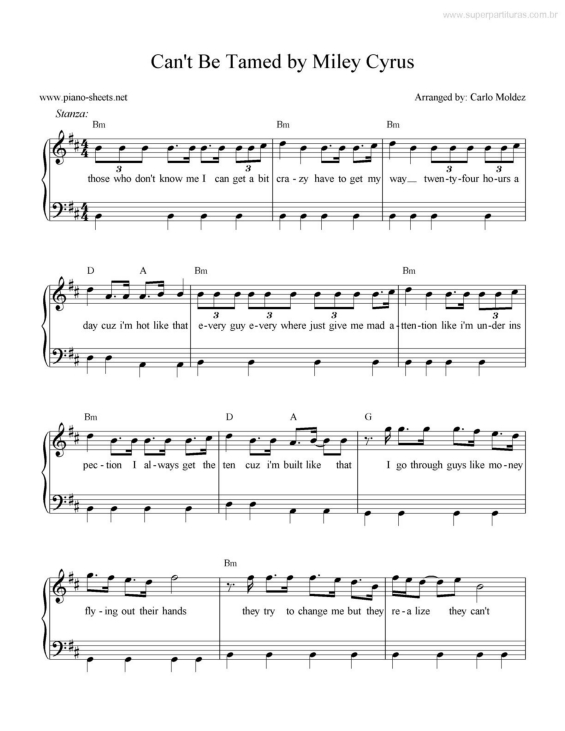 Partitura da música Can`t Be Tamed