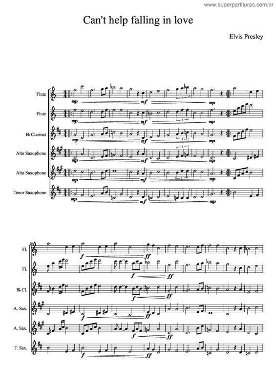 Partitura da música Can`t help fallin in love v.7