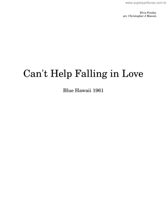 Partitura da música Can`T Help Falling In Love – Elvis Presley Can`T Help Falling In Love –