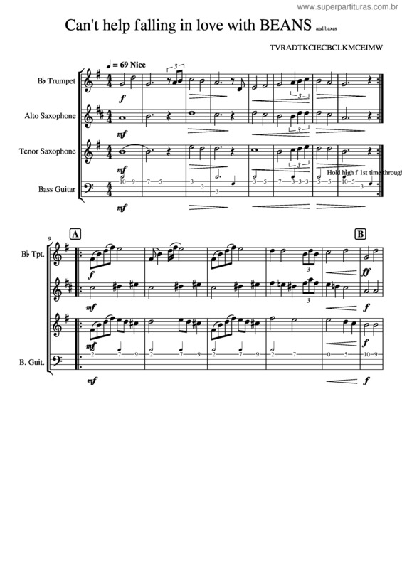 Partitura da música Can`T Help Falling In Love – Elvis Presley Can`T Help Falling In Love v.12