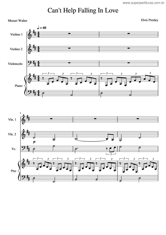 Partitura da música Can`T Help Falling In Love – Elvis Presley Can`T Help Falling In Love v.2