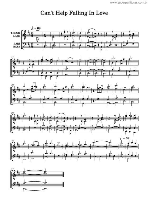 Partitura da música Can`T Help Falling In Love – Elvis Presley Can`T Help Falling In Love v.6