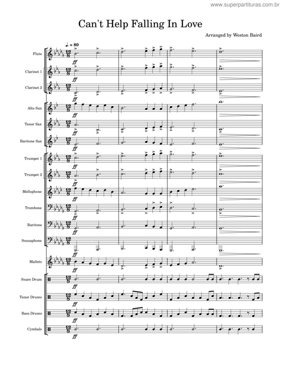 Partitura da música Can`T Help Falling In Love – Elvis Presley Can`T Help Falling In Love