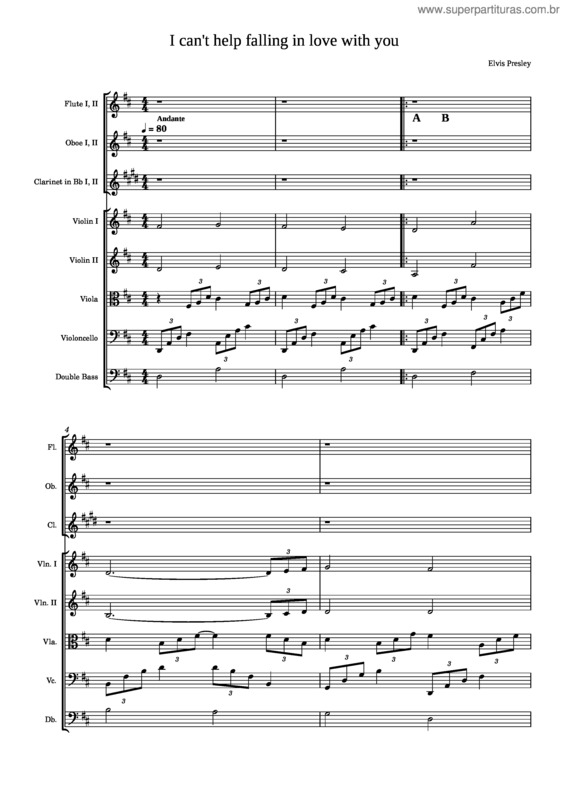 Partitura da música Can`T Help Falling In Love – Elvis Presley v.11