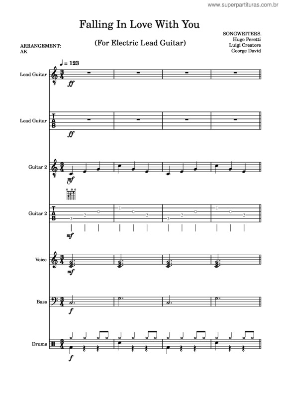 Partitura da música Can`T Help Falling In Love – Elvis Presley v.16