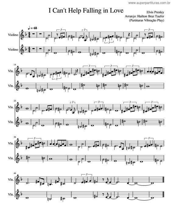Partitura da música Can`T Help Falling In Love – Elvis Presley v.18
