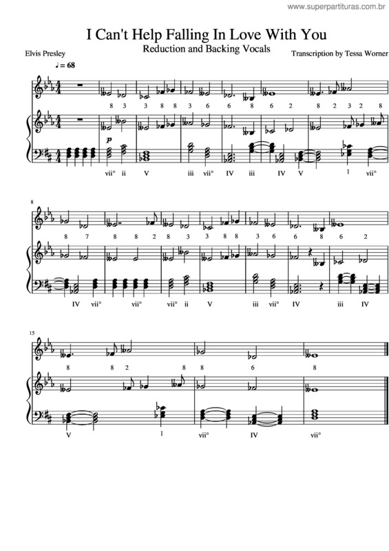 Partitura da música Can T Help Falling In Love Final