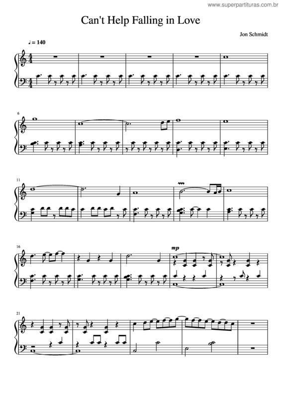 Partitura da música Can`T Help Falling In Love v.21