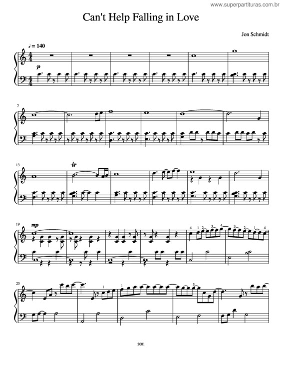 Partitura da música Can`T Help Falling In Love v.25