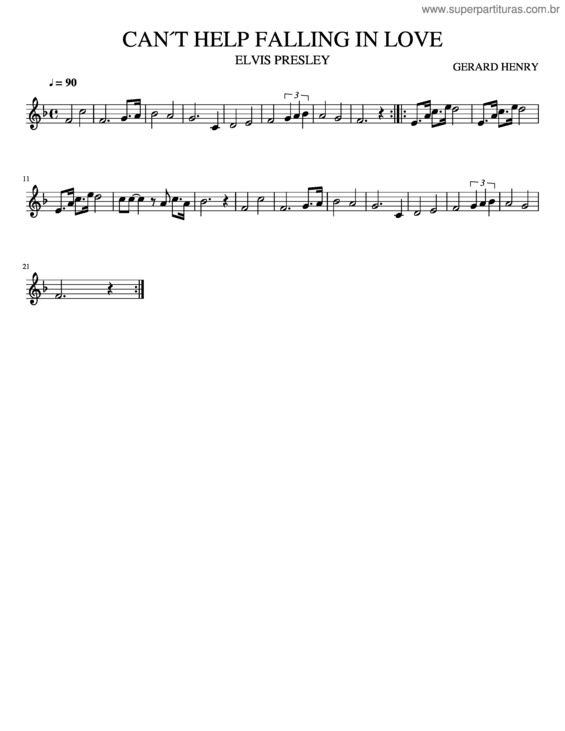Partitura da música Can´T Help Falling In Love v.27