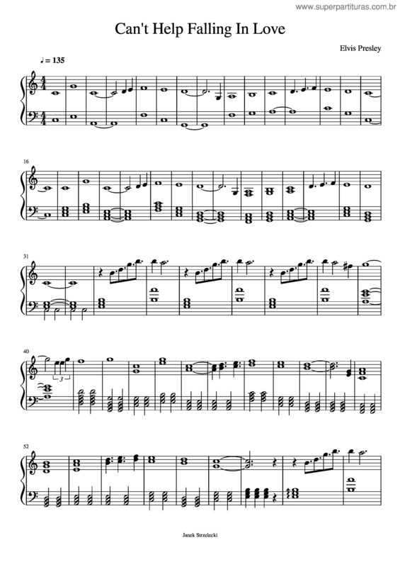 Partitura da música Can`T Help Falling In Love v.32