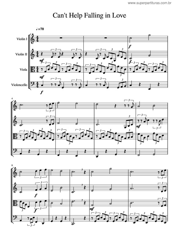 Partitura da música Can`T Help Falling In Love v.33