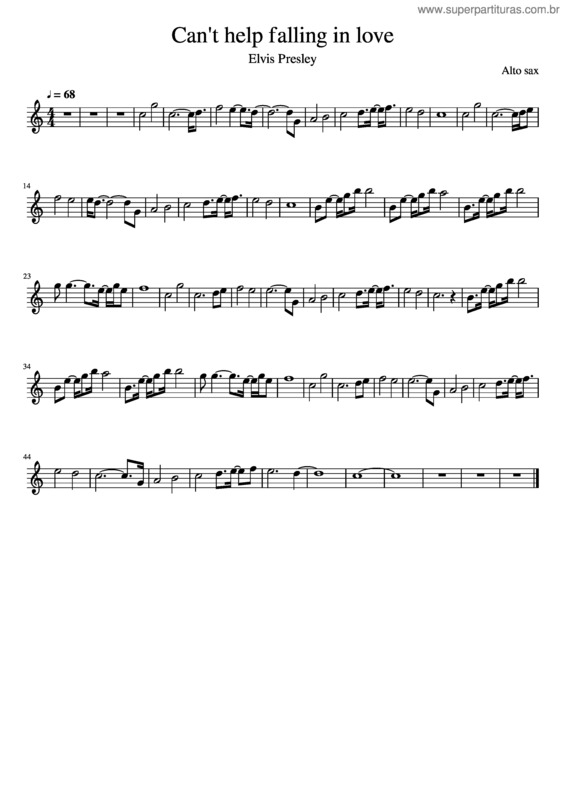 Partitura da música Can`T Help Falling In Love v.37