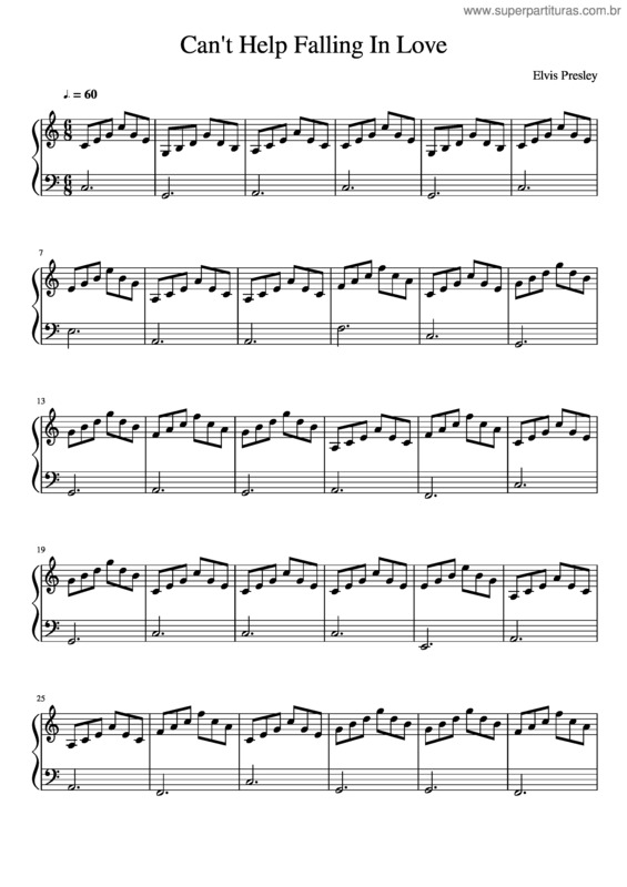 Partitura da música Can`T Help Falling In Love v.39