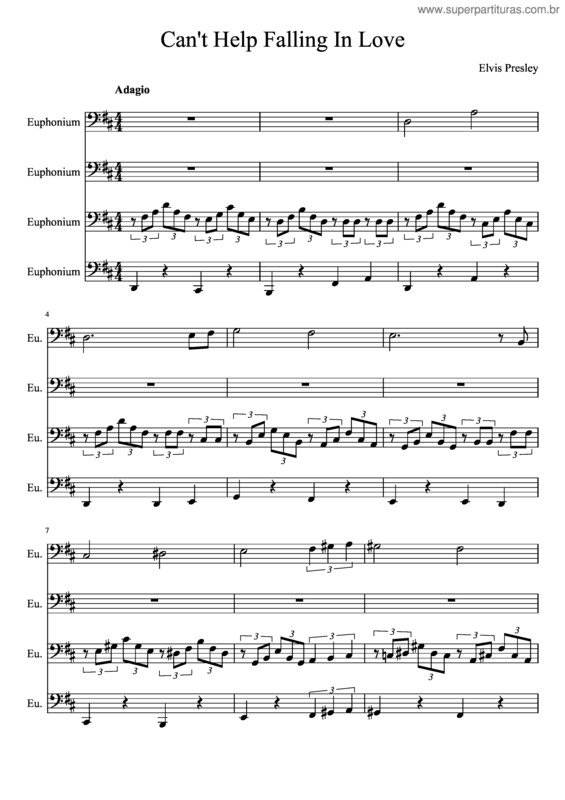 Partitura da música Can`T Help Falling In Love v.40
