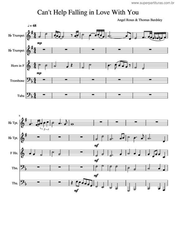 Partitura da música Can`T Help Falling In Love v.46