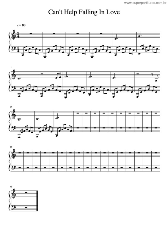 Partitura da música Can T Help Falling In Love v.69