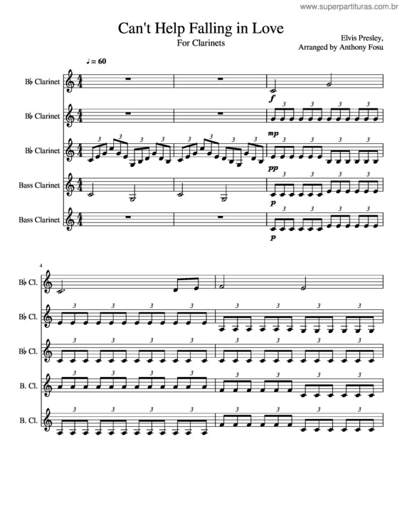 Partitura da música Can`T Help Falling In Love v.70